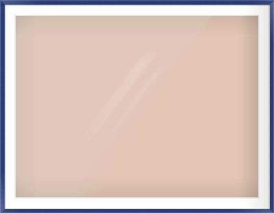Blue Paint Flat Frame for 48 × 36in artwork, with Smooth White Single Mount
