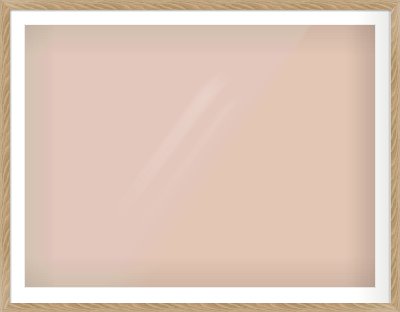 Oak Veneer Flat Frame for 48 × 36in artwork, with Smooth White Single Mount