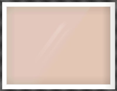 Black Flat Frame for 48 × 36in artwork, with Smooth White Single Mount