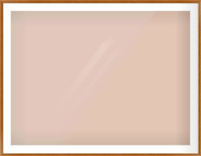 Natural Wood Flat Frame for 48 × 36in artwork, with Smooth White Single Mount