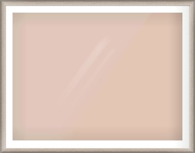 Champagne Silver Scoop Frame for 48 × 36in artwork, with Smooth White Single Mount