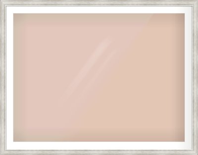 Silver Scoop Frame for 48 × 36in artwork, with Smooth White Single Mount
