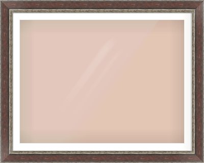 Brown Reverse Frame for 48 × 36in artwork, with Smooth White Single Mount