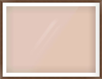 Brown Flat Frame for 48 × 36in artwork, with Smooth White Single Mount