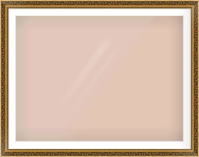 Gold Spoon Frame for 48 × 36in artwork, with Smooth White Single Mount