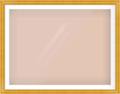 Gold Spoon Frame for 48 × 36in artwork, with Smooth White Single Mount