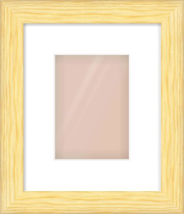 Natural Wood Cushion Frame for 5 × 7in artwork, with Smooth White Single Mount