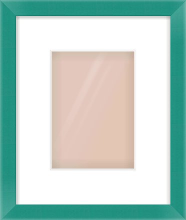 Green Paint Flat Frame for 5 × 7in artwork, with Smooth White Single Mount