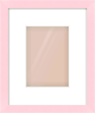 Pink Paint Flat Frame for 5 × 7in artwork, with Smooth White Single Mount