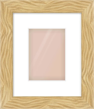 Natural Wood Flat Frame for 5 × 7in artwork, with Smooth White Single Mount