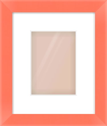 Orange Paint Flat Frame for 5 × 7in artwork, with Smooth White Single Mount