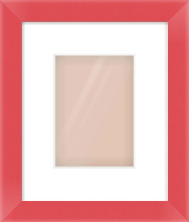 Red Paint Flat Frame for 5 × 7in artwork, with Smooth White Single Mount