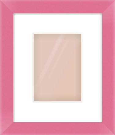 Pink Paint Flat Frame for 5 × 7in artwork, with Smooth White Single Mount