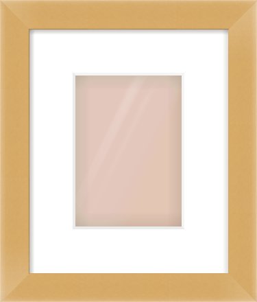 Matte Gold Flat Frame for 5 × 7in artwork, with Smooth White Single Mount