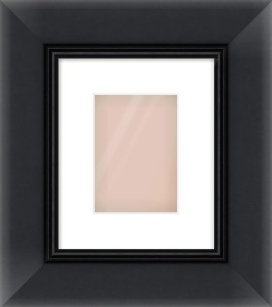 Black Reverse Frame for 5 × 7in artwork, with Smooth White Single Mount