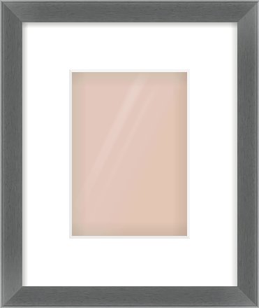 Dark Grey Flat Frame for 5 × 7in artwork, with Smooth White Single Mount