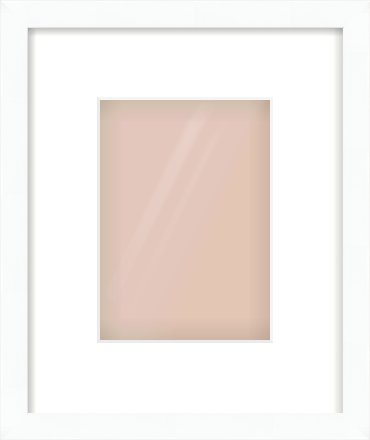 White Flat Frame for 5 × 7in artwork, with Smooth White Single Mount