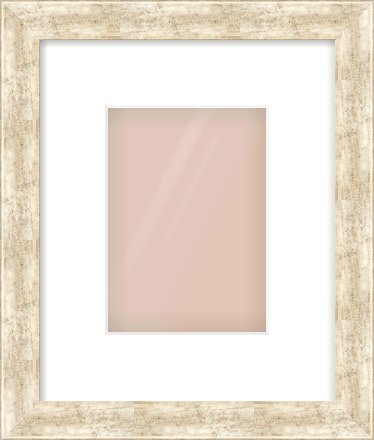 Silver Flat Frame for 5 × 7in artwork, with Smooth White Single Mount