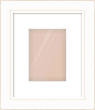 White / Natural Scoop Frame for 5 × 7in artwork, with Smooth White Single Mount