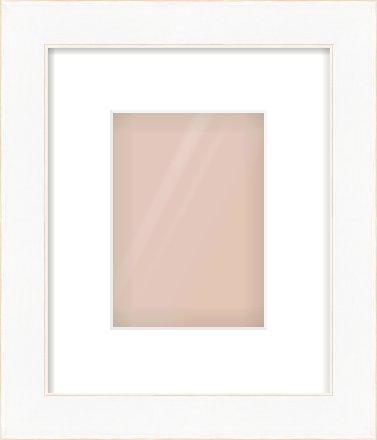 White Flat With Bevel Frame for 5 × 7in artwork, with Smooth White Single Mount