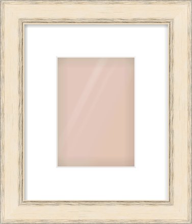GOLD Flat Frame for 5 × 7in artwork, with Smooth White Single Mount