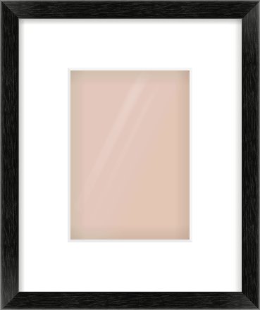 Black Wood Grain Flat Frame for 5 × 7in artwork, with Smooth White Single Mount