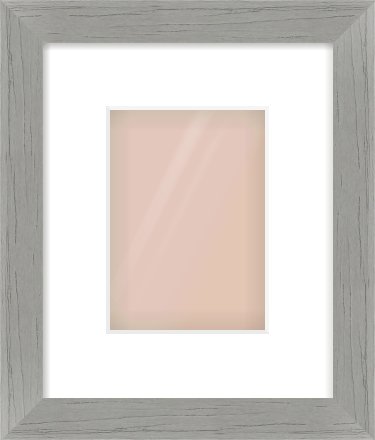 Pale Grey Flat Frame for 5 × 7in artwork, with Smooth White Single Mount
