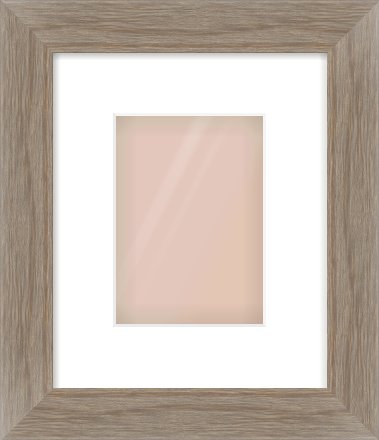 Grey Wood Flat Frame for 5 × 7in artwork, with Smooth White Single Mount