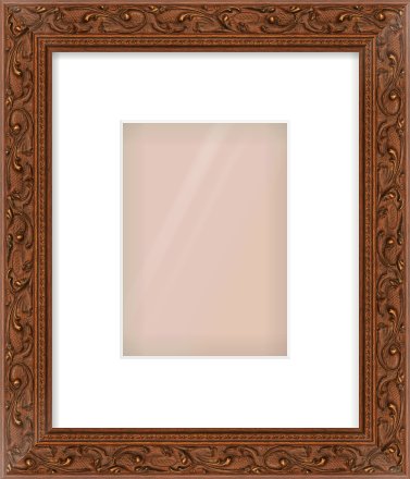 Maroon Decorative Frame for 5 × 7in artwork, with Smooth White Single Mount