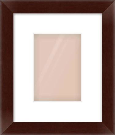 Brown Flat Frame for 5 × 7in artwork, with Smooth White Single Mount