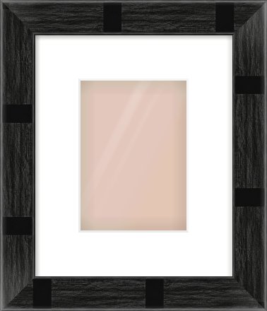 Black Flat Frame for 5 × 7in artwork, with Smooth White Single Mount