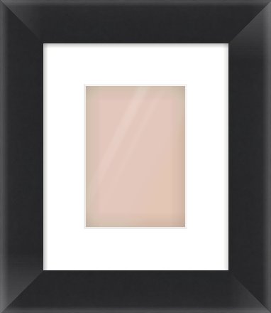 Black Flat Frame for 5 × 7in artwork, with Smooth White Single Mount