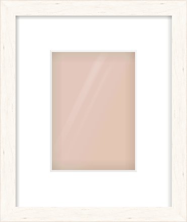 Ivory Flat Frame for 5 × 7in artwork, with Smooth White Single Mount