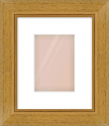 Gold Flat Frame for 5 × 7in artwork, with Smooth White Single Mount