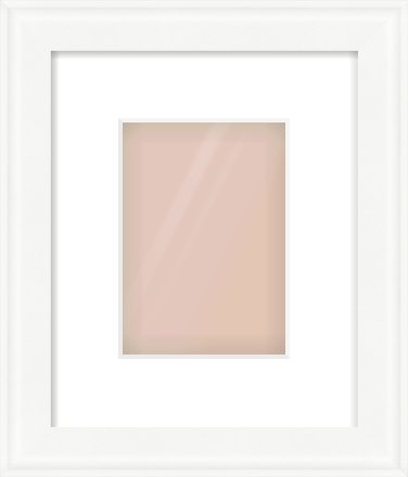 White Scoop Frame for 5 × 7in artwork, with Smooth White Single Mount