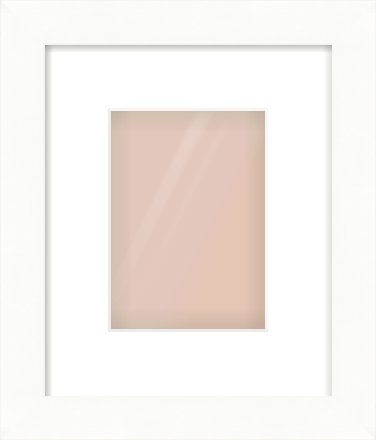 White Bevel Frame for 5 × 7in artwork, with Smooth White Single Mount