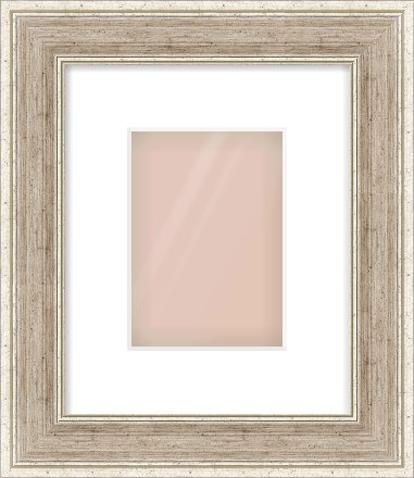 Silver Flat Frame for 5 × 7in artwork, with Smooth White Single Mount