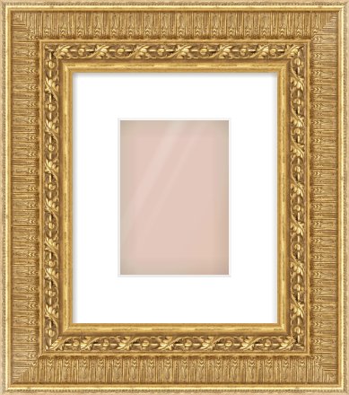 Gold Reverse Frame for 5 × 7in artwork, with Smooth White Single Mount