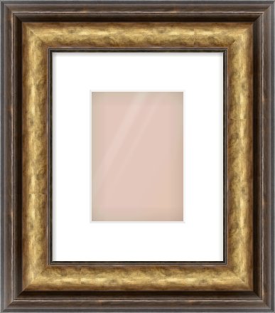 Gold Spoon Frame for 5 × 7in artwork, with Smooth White Single Mount