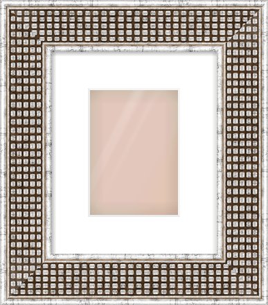 Silver Flat Frame for 5 × 7in artwork, with Smooth White Single Mount