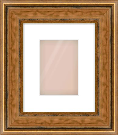 Gold Scoop Frame for 5 × 7in artwork, with Smooth White Single Mount