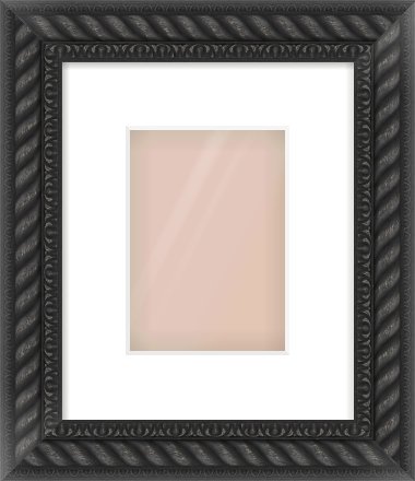 Black/Gold Dome Frame for 5 × 7in artwork, with Smooth White Single Mount