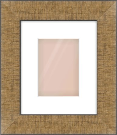 Bronze Flat Frame for 5 × 7in artwork, with Smooth White Single Mount