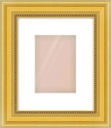 Gold Spoon Frame for 5 × 7in artwork, with Smooth White Single Mount
