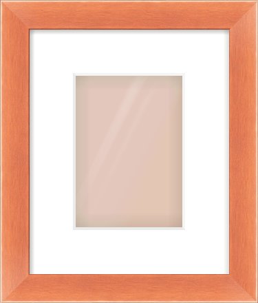 Bronze Flat Frame for 5 × 7in artwork, with Smooth White Single Mount