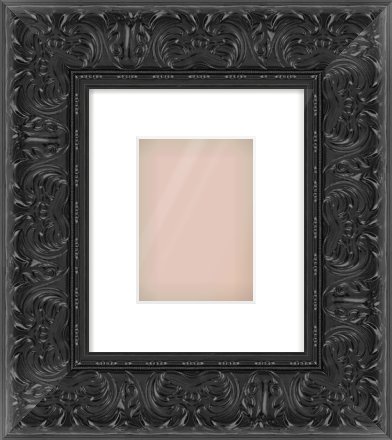 Black Scoop Frame for 5 × 7in artwork, with Smooth White Single Mount