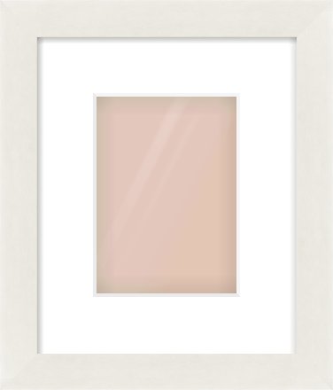 White Flat Frame for 13 × 18cm artwork, with Smooth White Single Mount