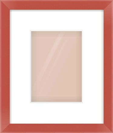 Red Paint Flat Frame for 13 × 18cm artwork, with Smooth White Single Mount
