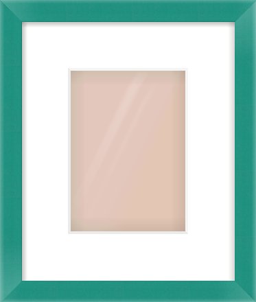 Green Paint Flat Frame for 13 × 18cm artwork, with Smooth White Single Mount