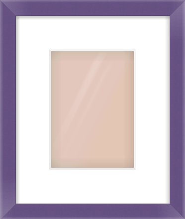 Purple Paint Flat Frame for 13 × 18cm artwork, with Smooth White Single Mount